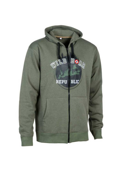 Percussion Sweat shirt capuche kaki wild boar republic