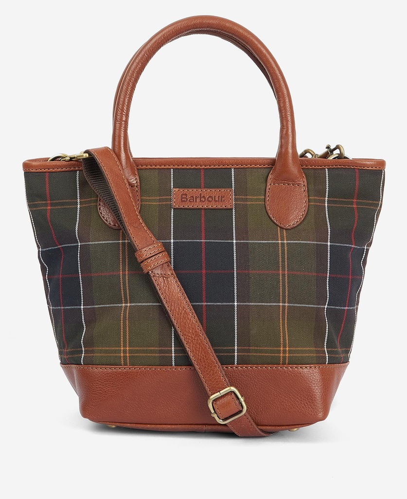 Barbour Sac Katrine tartan leather tote