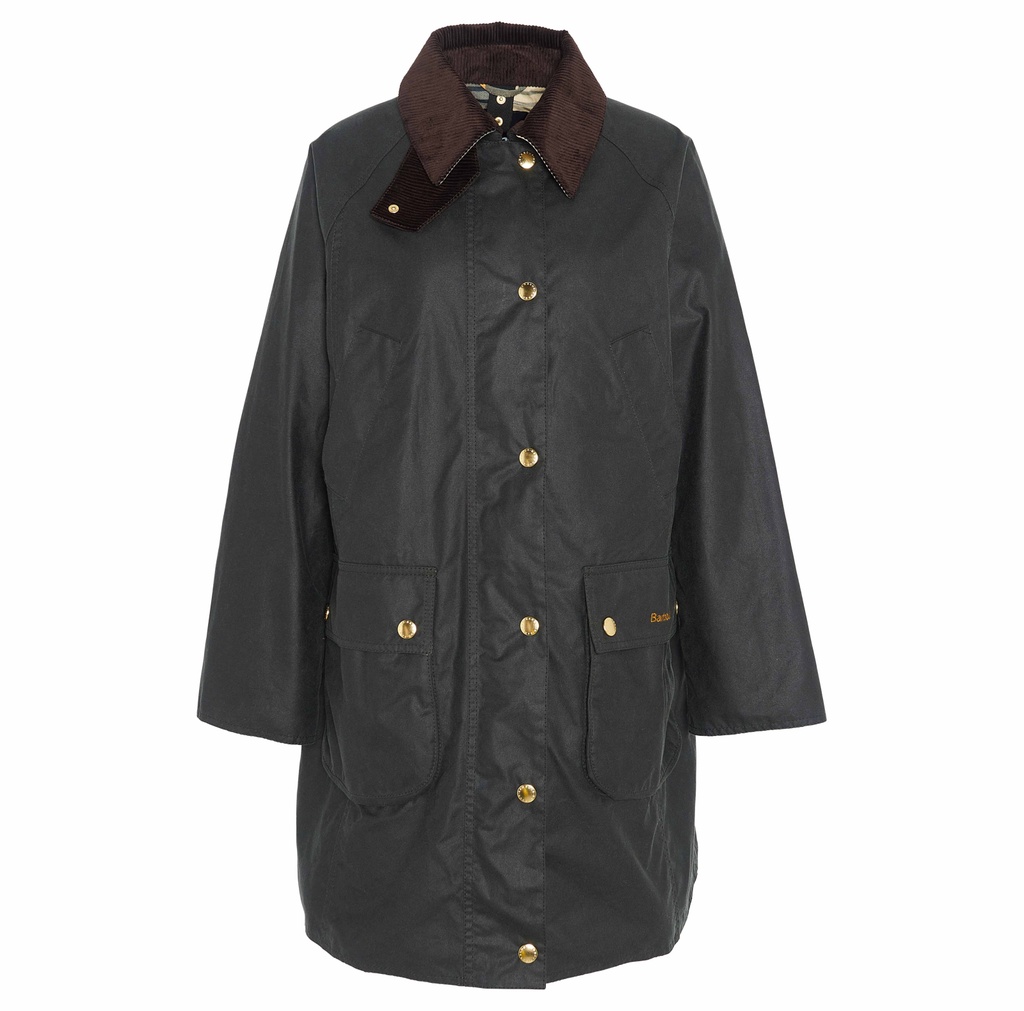 Barbour Long beadnell wax sage ancient