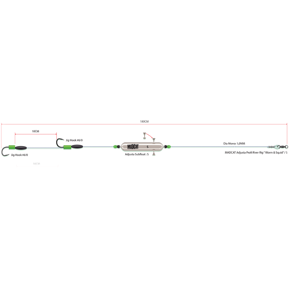 Madcat Adjusta profi river rigs Worm & Squid