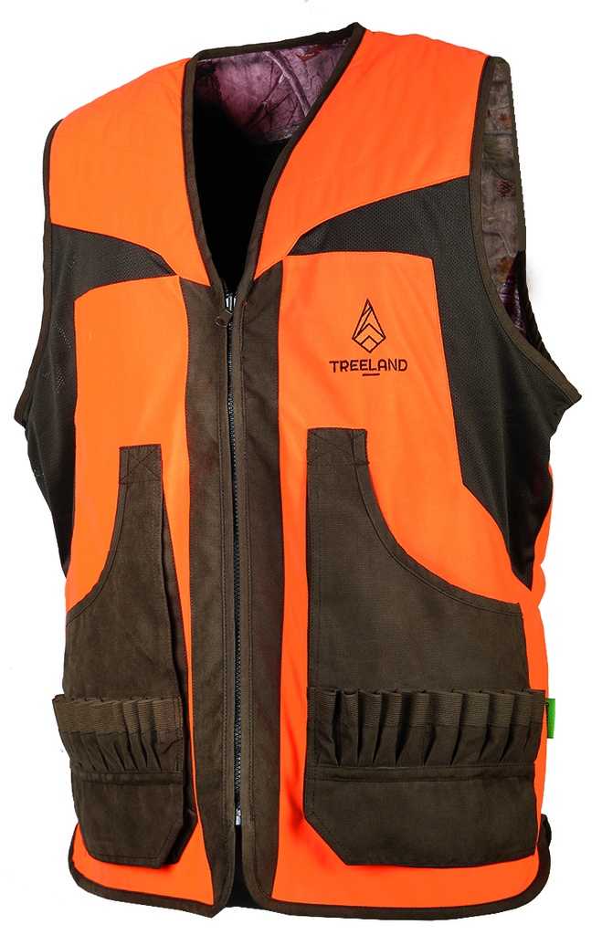 Treeland Gilet reversible orange camo forest